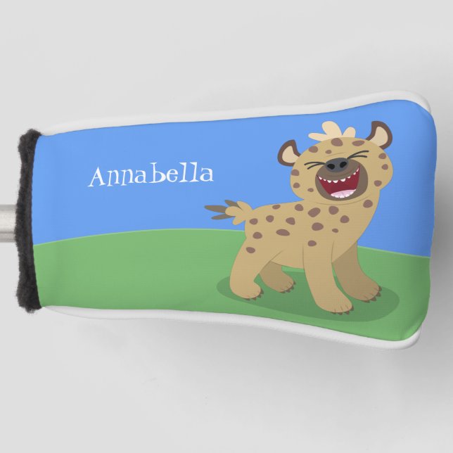 Niedliche lustige Hyäne lacht Cartoon Illustration Golf Headcover (Vorderseite)