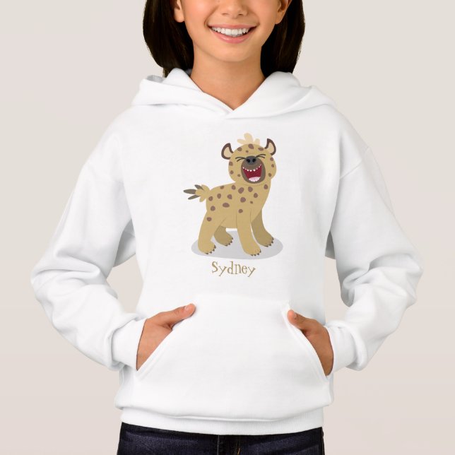 Niedliche lustige Hyäne lacht Cartoon Illustration Hoodie (Vorderseite)