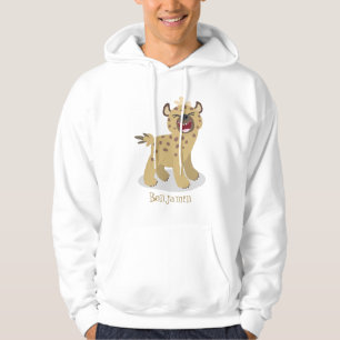 Niedliche lustige Hyäne lacht Cartoon Illustration Hoodie