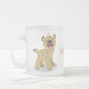 Niedliche lustige Hyäne lacht Cartoon Illustration Mattglastasse