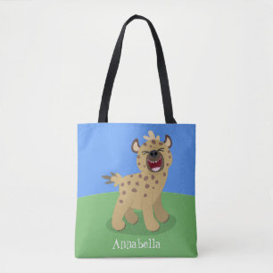 Niedliche lustige Hyäne lacht Cartoon Illustration Tasche