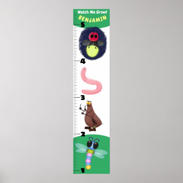 Niedliche lustige Insektenwachstumstabelle für Car Poster (Vorne)