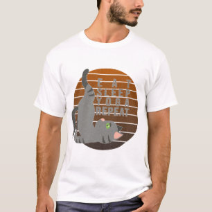 Niedliche lustige Katze, die Yoga macht. lustiges T-Shirt