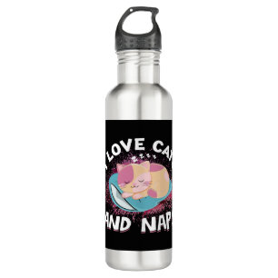 Niedliche lustige Katzen mit Zitat-Cat-Lover Edelstahlflasche
