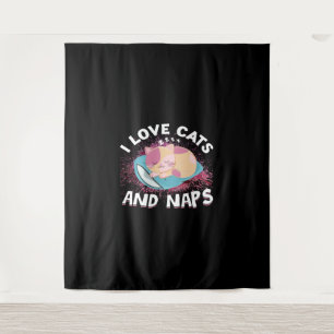 Niedliche lustige Katzen mit Zitat-Cat-Lover Wandteppich
