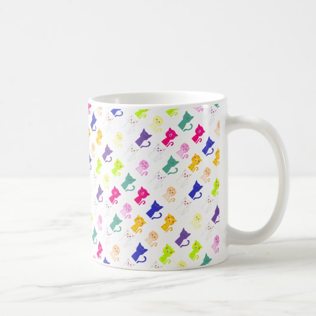 Niedliche, lustige Katzen-Muster Kaffeetasse (Rechts)