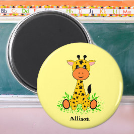 Niedliche lustige Kindergiraffe Magnet