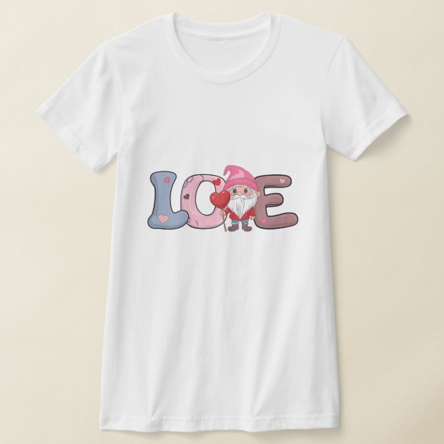 Niedliche lustige Liebe gnome valentine für sie T-Shirt (Ablage )