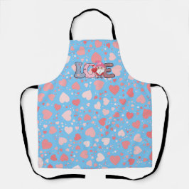 Niedliche lustige Liebe Valentine für ihr Geschenk Schürze