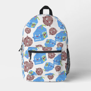 Niedliche lustige Milchkekse Cartoon Muster Bedruckter Rucksack