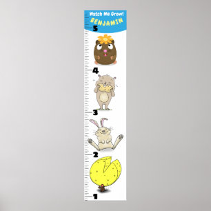 Niedliche, lustige Nagetiertiere Cartoon Wachstums Poster
