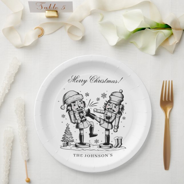 Niedliche lustige Nussknacker Weihnachten personal Pappteller (Hochzeit)