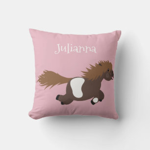 Niedliche lustige Shetland Pony Cartoon Illustrati Kissen