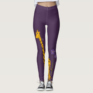 Niedliche lustige Skaten-Cartoon-Giraffe Leggings