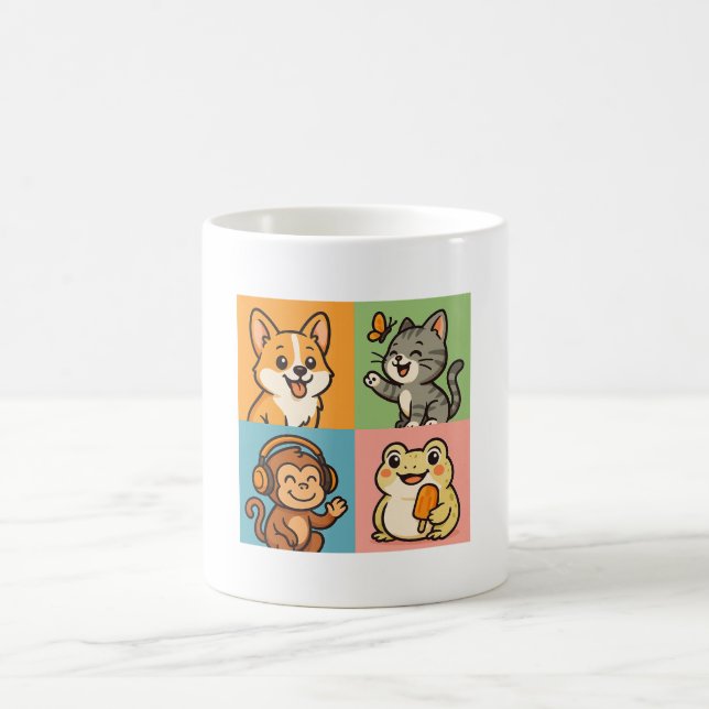 Niedliche lustige Tiere Kaffeetasse (Mittel)