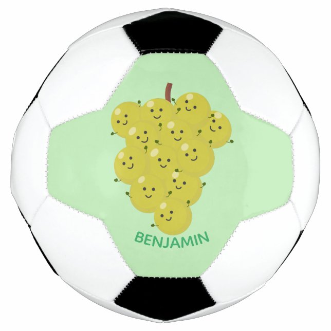 Niedliche, lustige Trauben-Cartoon-Illustration Fußball (Vorderseite)