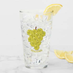 Niedliche, lustige Trauben-Cartoon-Illustration Glas