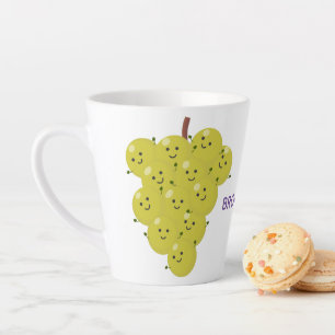 Niedliche, lustige Trauben-Cartoon-Illustration Milchtasse