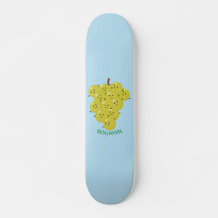 Niedliche, lustige Trauben-Cartoon-Illustration Skateboard