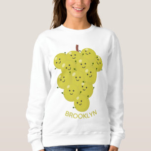 Niedliche, lustige Trauben-Cartoon-Illustration Sweatshirt