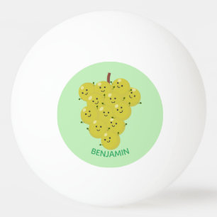 Niedliche, lustige Trauben-Cartoon-Illustration Tischtennisball