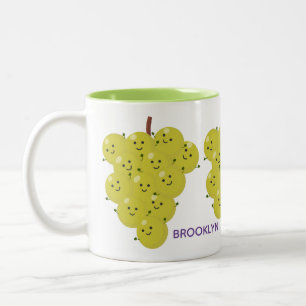 Niedliche, lustige Trauben-Cartoon-Illustration Zweifarbige Tasse