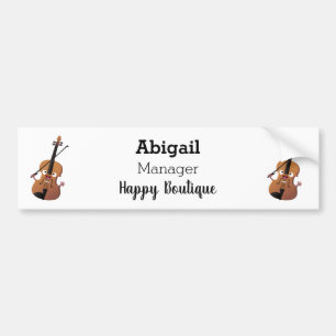 Niedliche lustige Violinmusikfigur Autoaufkleber