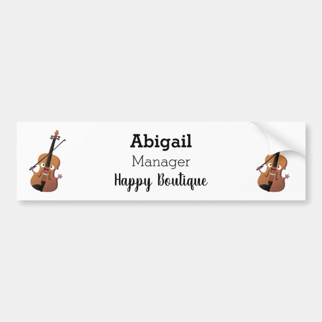 Niedliche lustige Violinmusikfigur Autoaufkleber (Vorne)