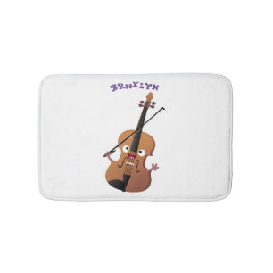 Niedliche lustige Violinmusikfigur Badematte