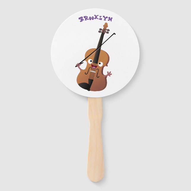 Niedliche lustige Violinmusikfigur Fächer (Vorderseite)