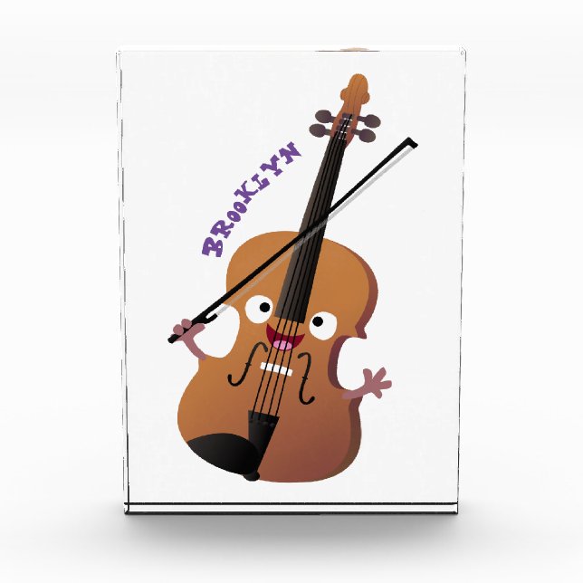 Niedliche lustige Violinmusikfigur Fotoblock (Vorderseite)