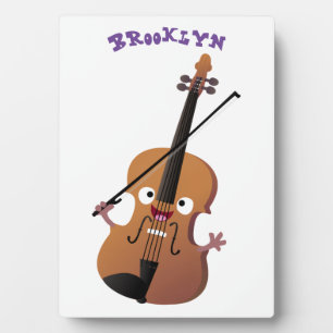 Niedliche lustige Violinmusikfigur Fotoplatte