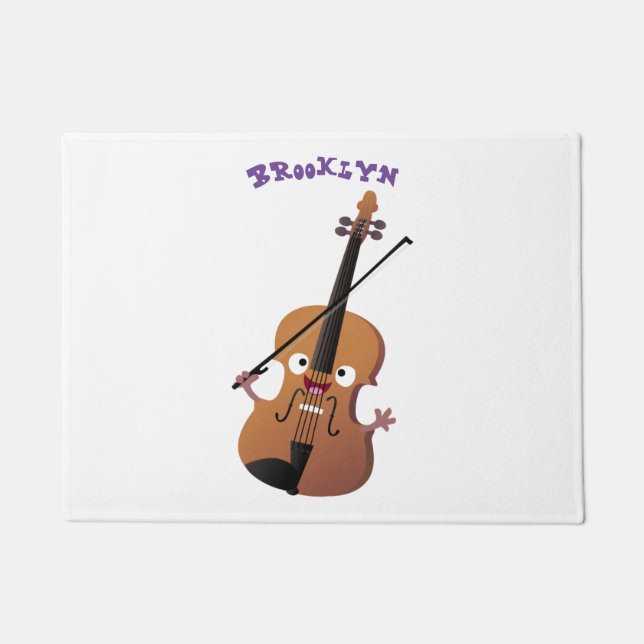 Niedliche lustige Violinmusikfigur Fußmatte (Vorderseite)