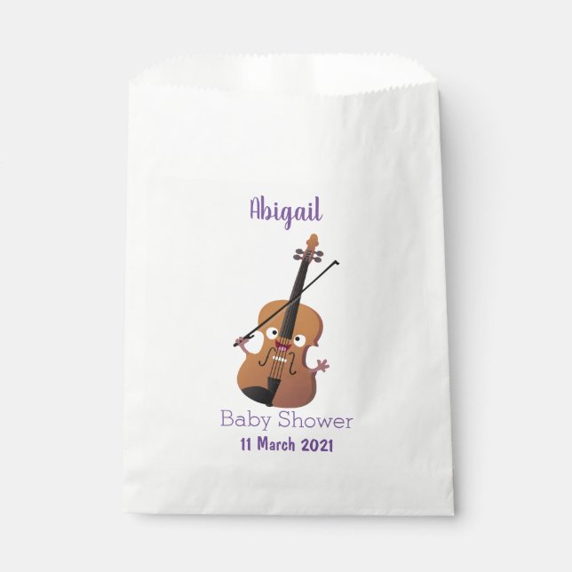 Niedliche lustige Violinmusikfigur Geschenktütchen (Vorderseite)