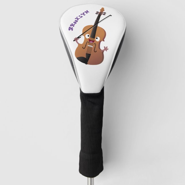Niedliche lustige Violinmusikfigur Golf Headcover (Vorderseite)