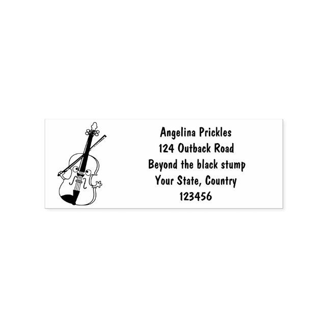 Niedliche lustige Violinmusikfigur Gummistempel (Prägung)