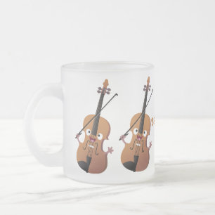 Niedliche lustige Violinmusikfigur Mattglastasse