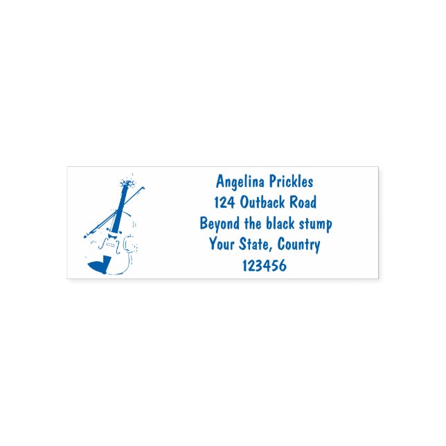 Niedliche lustige Violinmusikfigur Permastempel (Design)