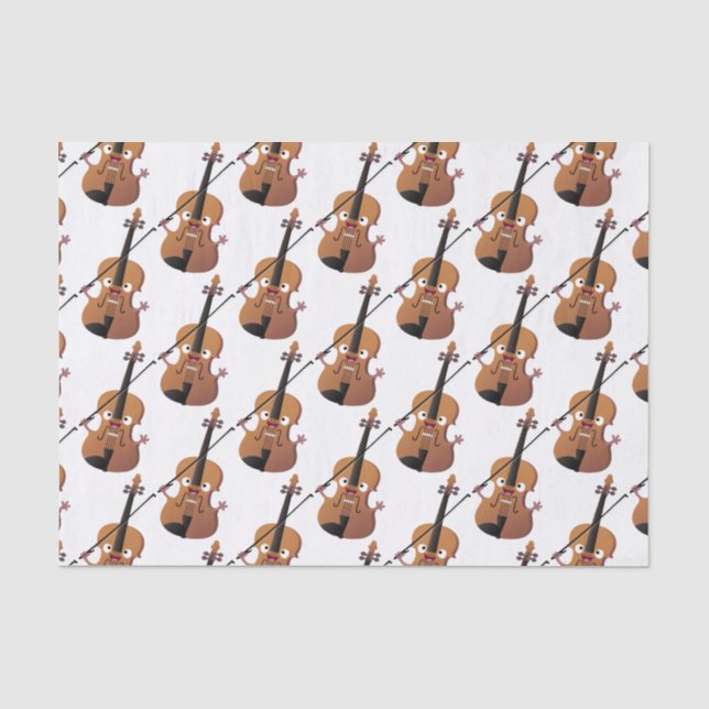 Niedliche lustige Violinmusikfigur Seidenpapier (Vorderseite)