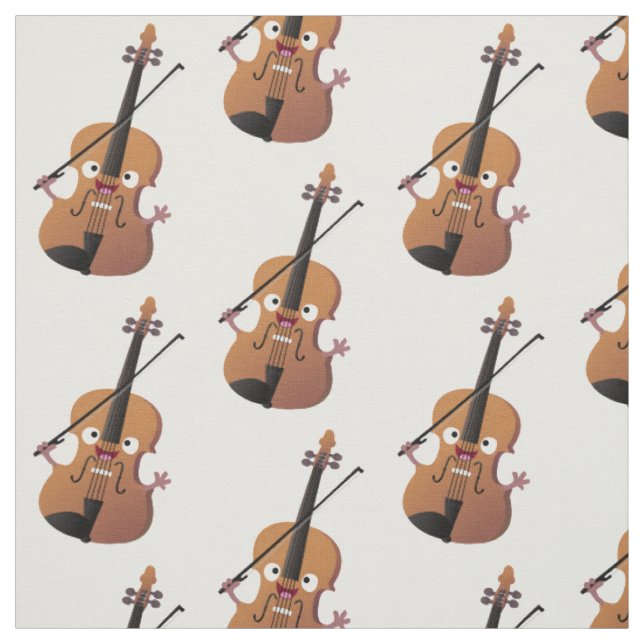 Niedliche lustige Violinmusikfigur Stoff (Muster)