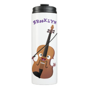 Niedliche lustige Violinmusikfigur Thermosbecher