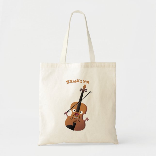 Niedliche lustige Violinmusikfigur Tragetasche (Vorne)