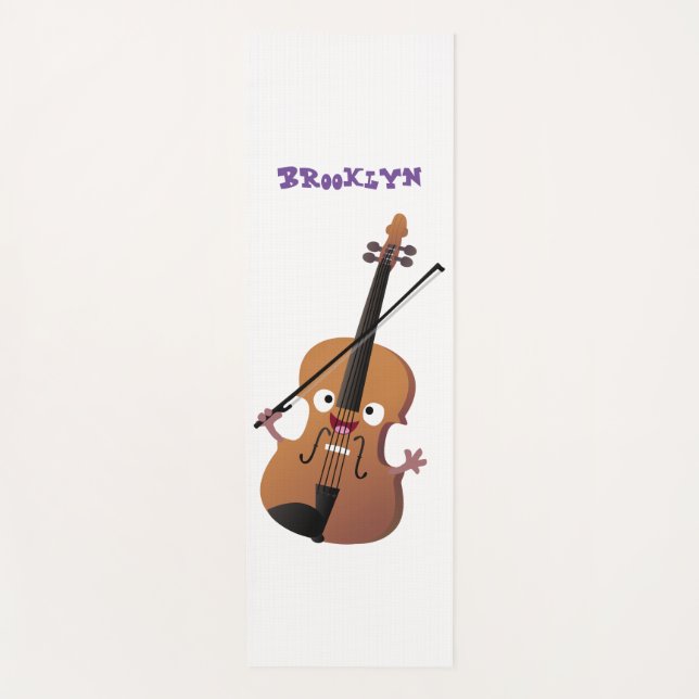 Niedliche lustige Violinmusikfigur Yogamatte (Vorderseite)
