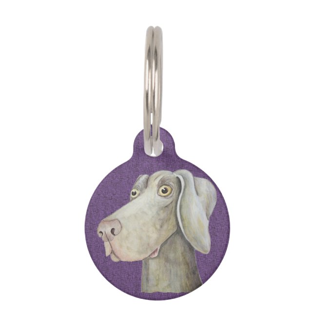 Niedliche, lustige weimaraner Malerei Tiernamensmarke (Vorderseite)