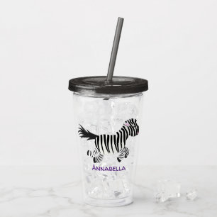 Niedliche lustige Zebra-Cartoon-Illustration Acryltrinkbecher
