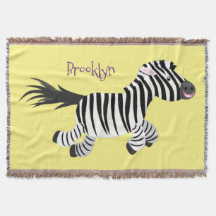 Niedliche lustige Zebra-Cartoon-Illustration Decke