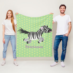 Niedliche lustige Zebra-Cartoon-Illustration Fleecedecke