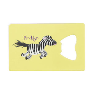 Niedliche lustige Zebra-Cartoon-Illustration Geldbeutel Flaschenöffner
