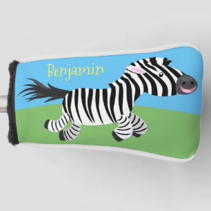Niedliche lustige Zebra-Cartoon-Illustration Golf Headcover