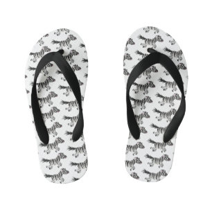 Niedliche lustige Zebra-Cartoon-Illustration Kinderbadesandalen